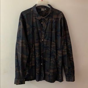 Army fatigue button down